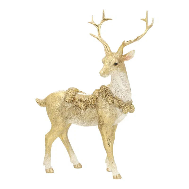 Hirsch aus Poly B18 × H23 × T7 cm | Farbe: Gold