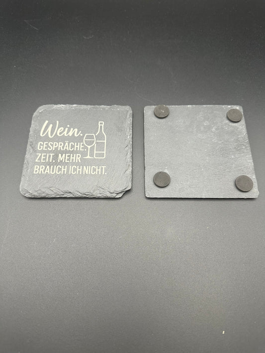 Schieferuntersetzer "Wein Gespräche"
