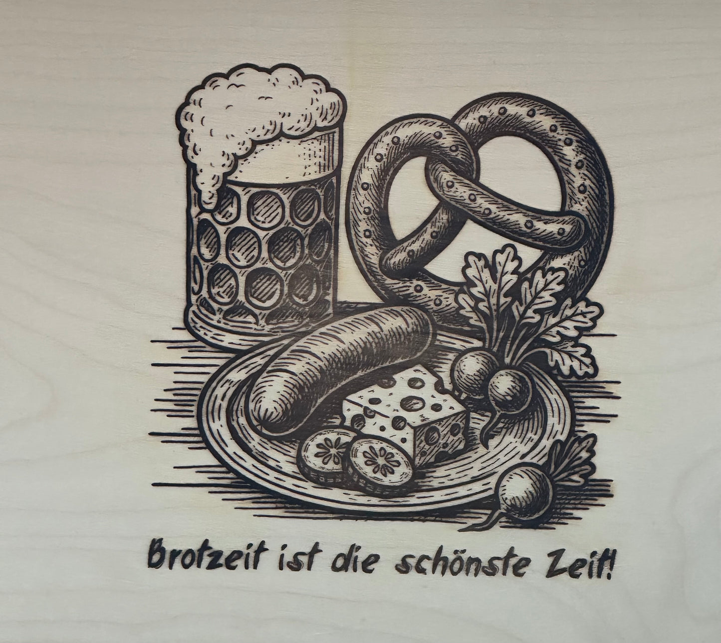Vesper Brettchen Ahorn „Brotzeit“
