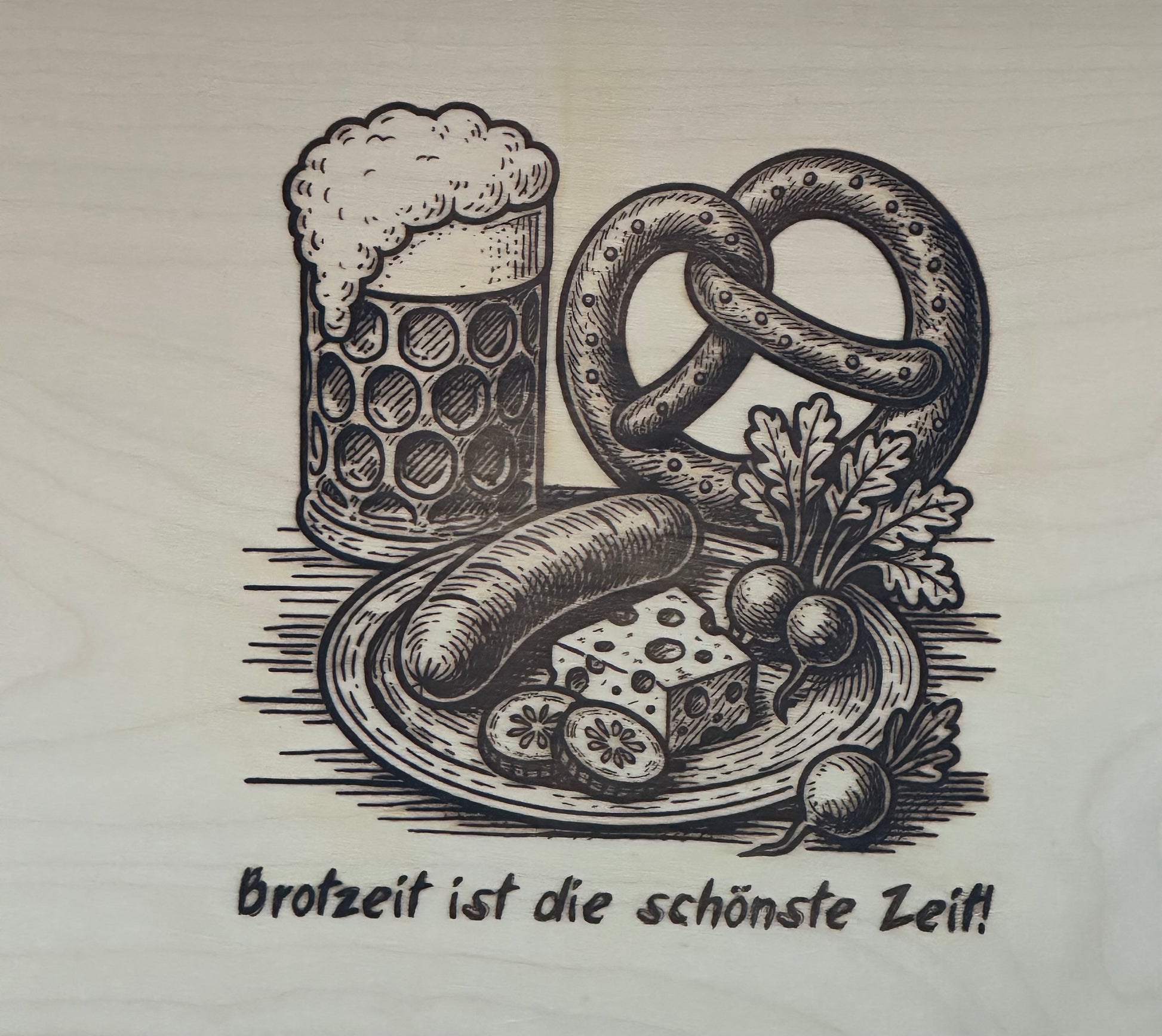 Vesper Brettchen Ahorn Brotzeit 26x15cm – Bayerische Tradition Details