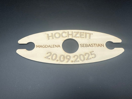 Weinflaschen Gläserhalter Holz personalisierbar - Handgefertigt