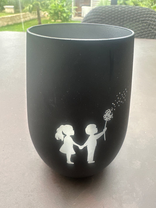 Stölzle Windlicht Glas Kinder Pusteblume – Nostalgische Dekoration