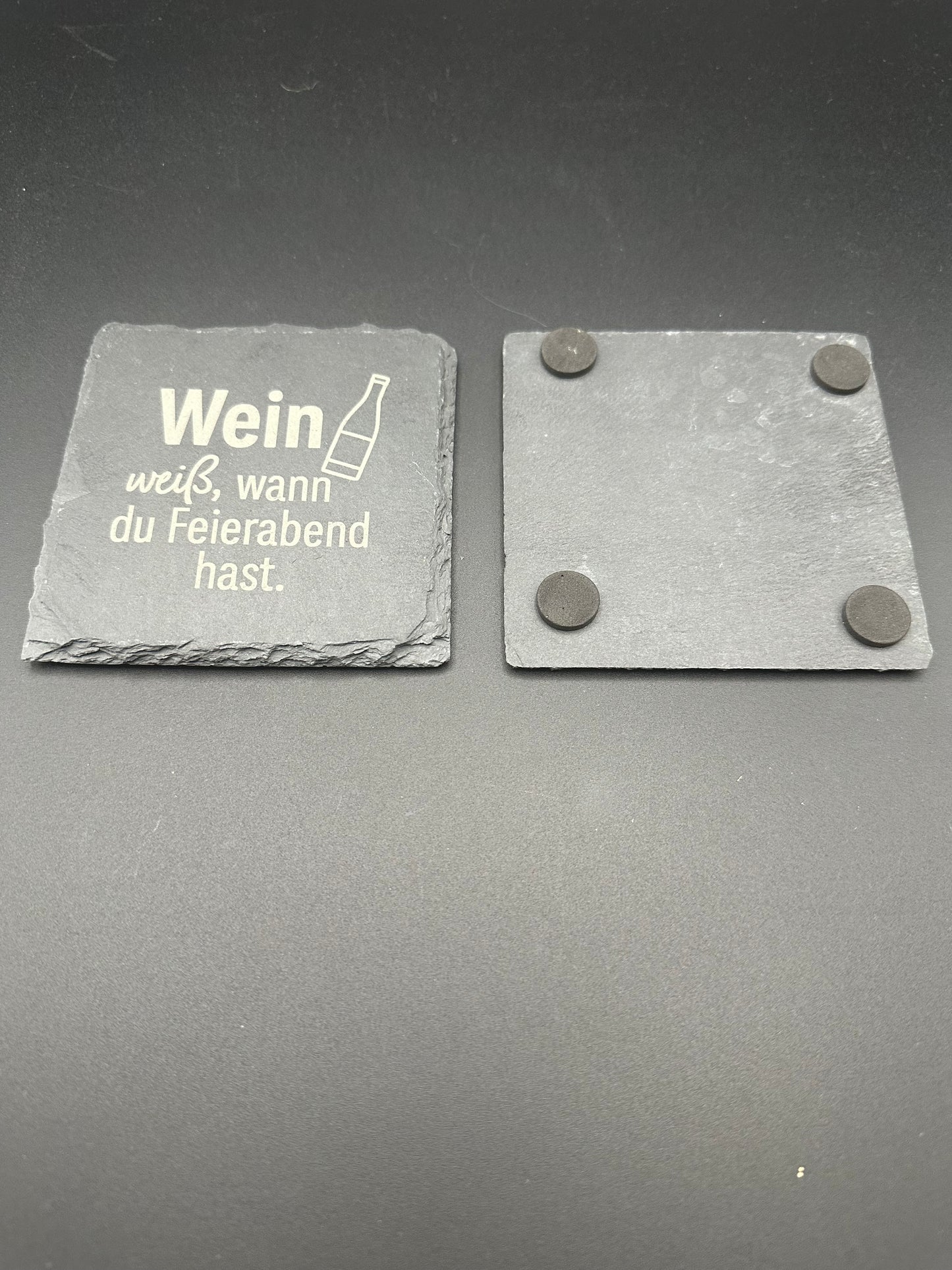 Schieferuntersetzer "Wein Feierabend"