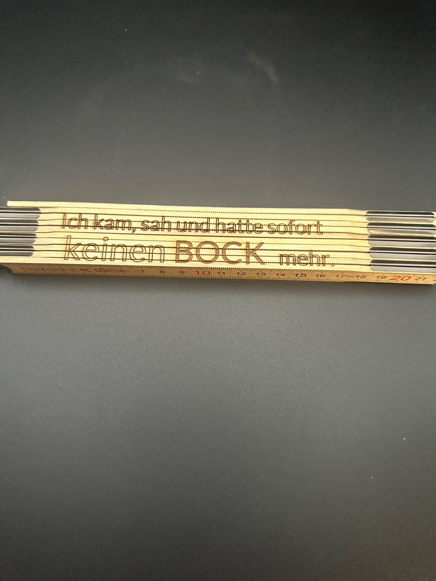 Holz Meterstab mit Spruch "Bock"