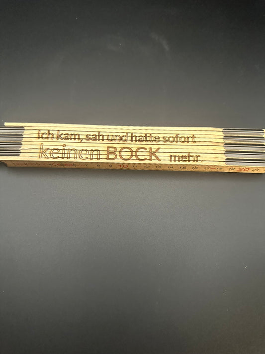 Holz Meterstab mit Spruch "Bock"