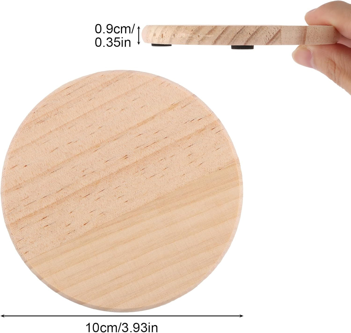 Holzuntersetzer Rund 10cm – Natur-Kiefernholz mit Wunschgravur