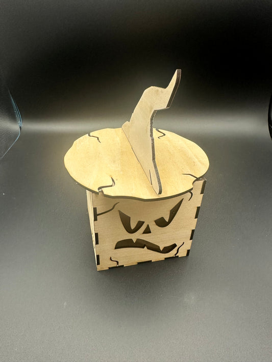 Halloween Kerzenständer Motiv 1 - Gruselige Deko aus Massivholz