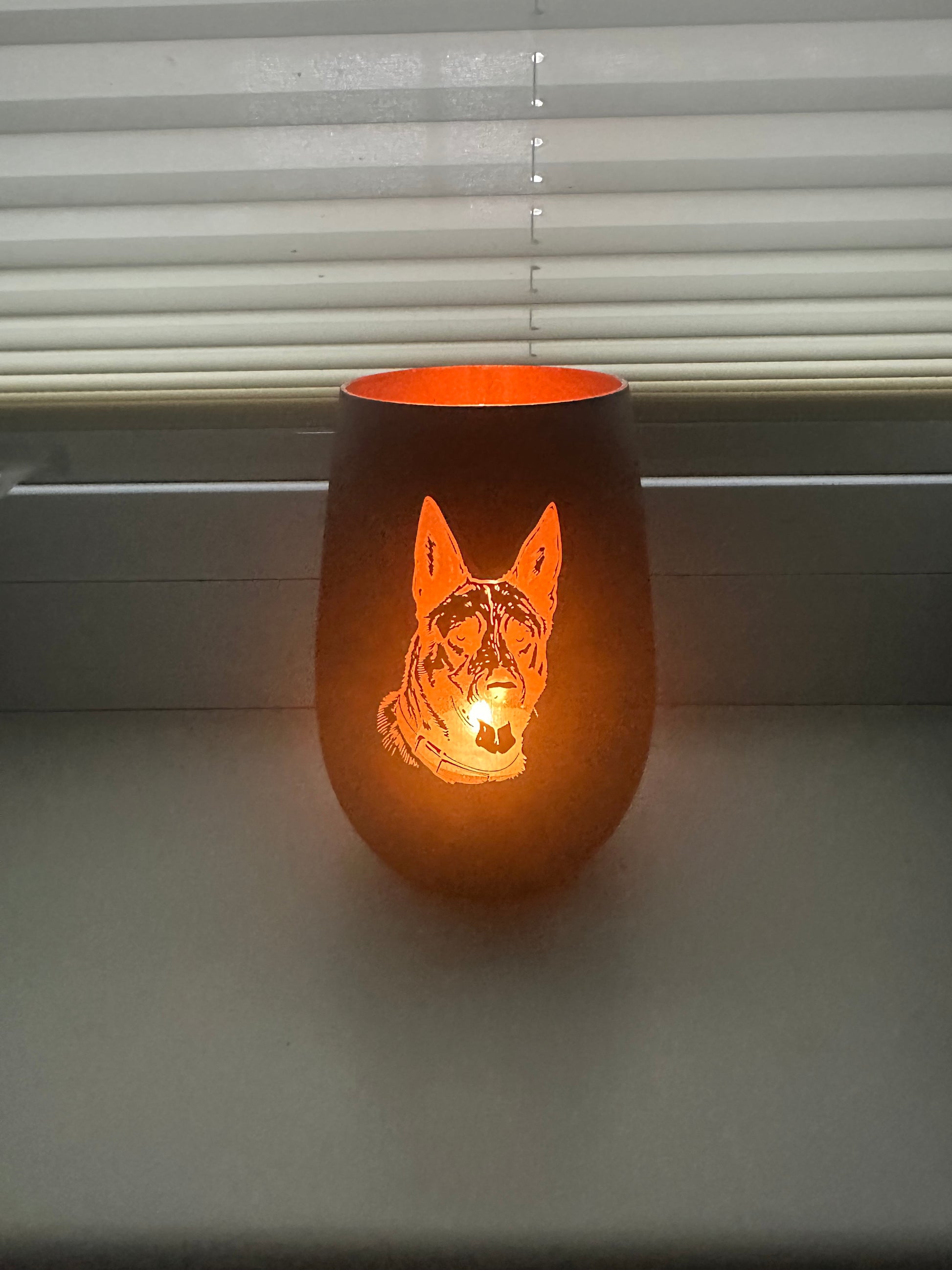 Stölzle Windlicht Glas Schäferhund – Elegante Hunde-Dekoration