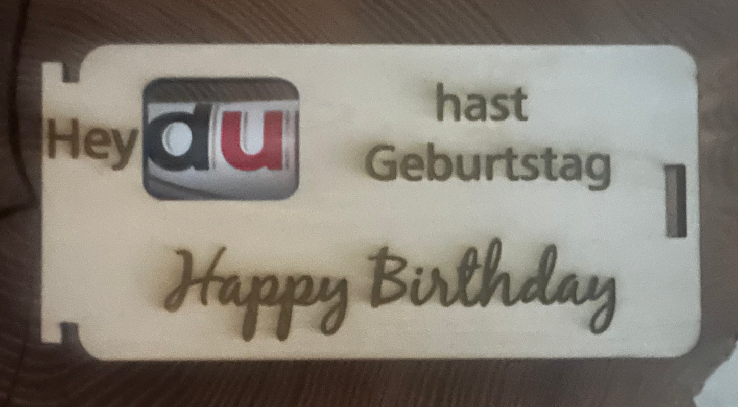 Duplo Box für 2 Duplos zum Geburtstag, 2 verschiedene Sprüche wählbar