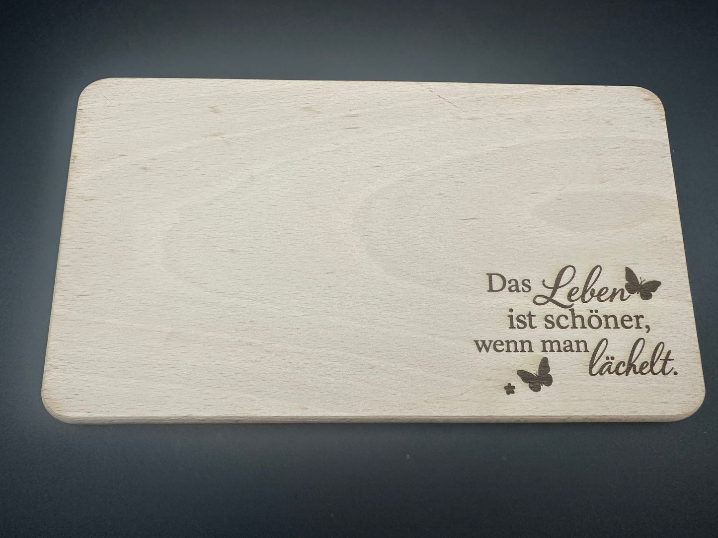 Vesper Brettchen "Das Leben ist schöner wenn man lächelt"