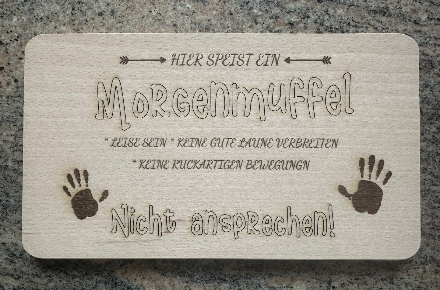Vesper Brettchen Hier speist ein Morgenmuffel
