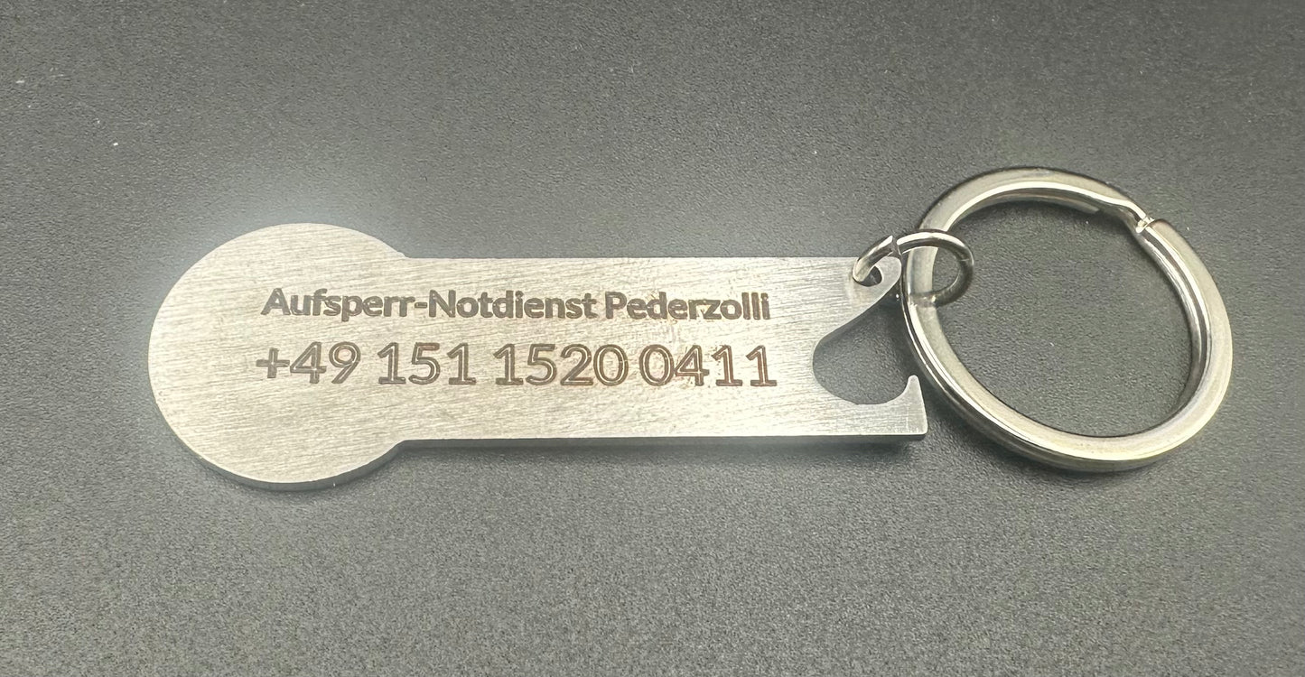 Einkaufswagen Chip mit Flaschenöffner „Werbeträger“