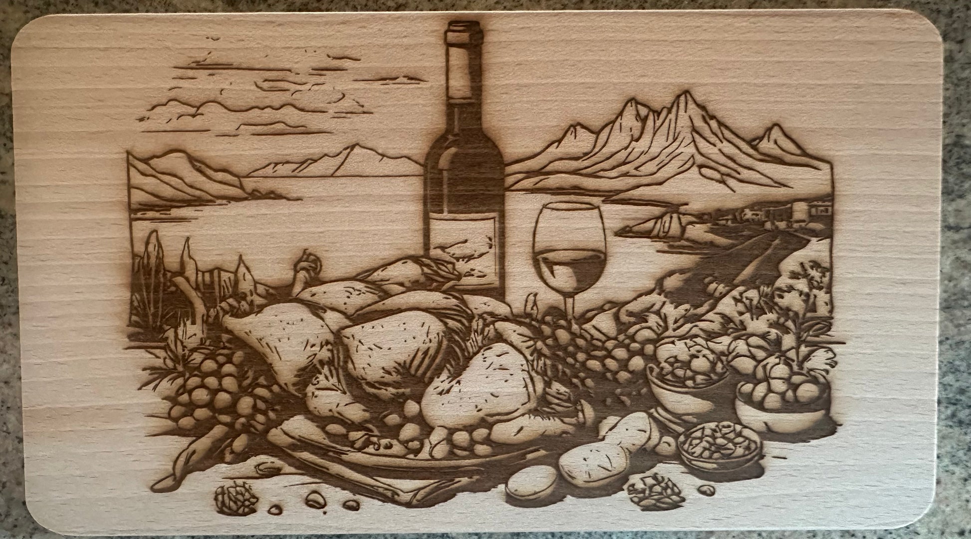 Vesper Brettchen Wein 26x15cm – Elegantes Servierbrett für Weinliebhaber