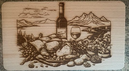 Vesper Brettchen Wein 26x15cm – Elegantes Servierbrett für Weinliebhaber