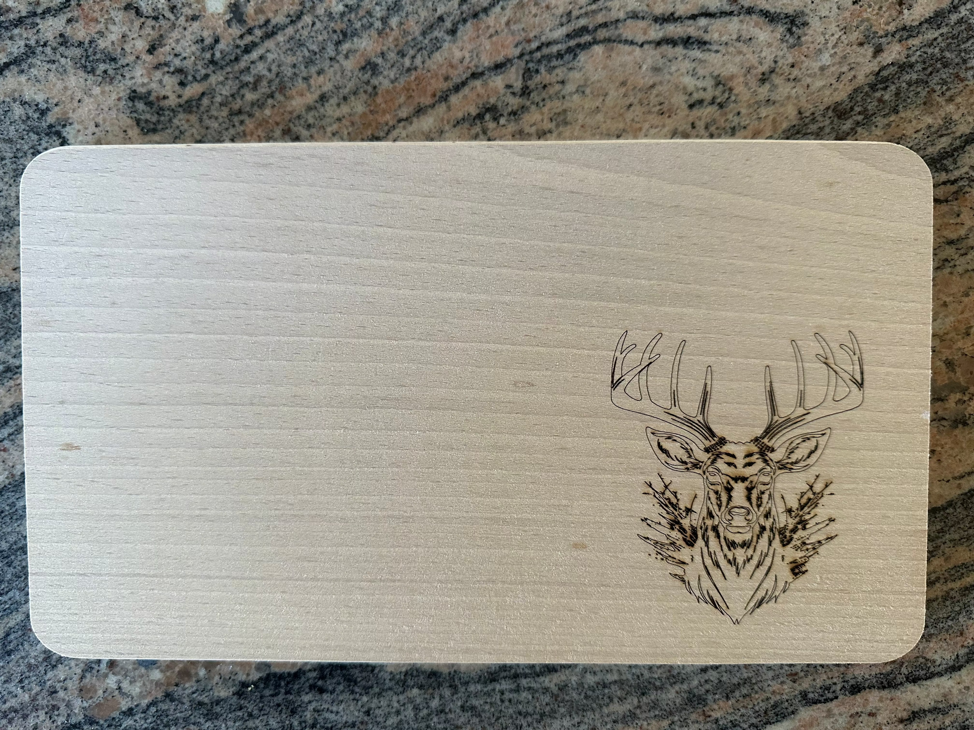 Vesper Brettchen Hirsch 26x13cm – Rustikales Holz-Servierbrett