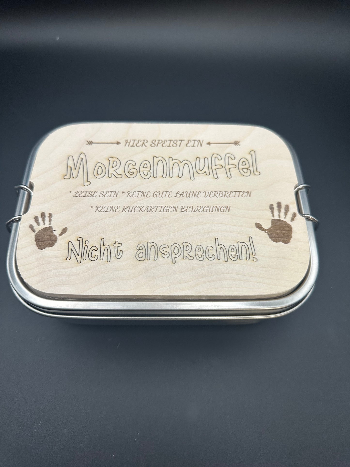 Lunchbox 1200ml Edelstahl mit Schneidebrett aus massivem Ahornholz FSC®