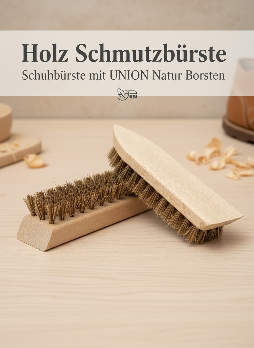 Banner für Holz Schmutzbürste mit deutschem Text