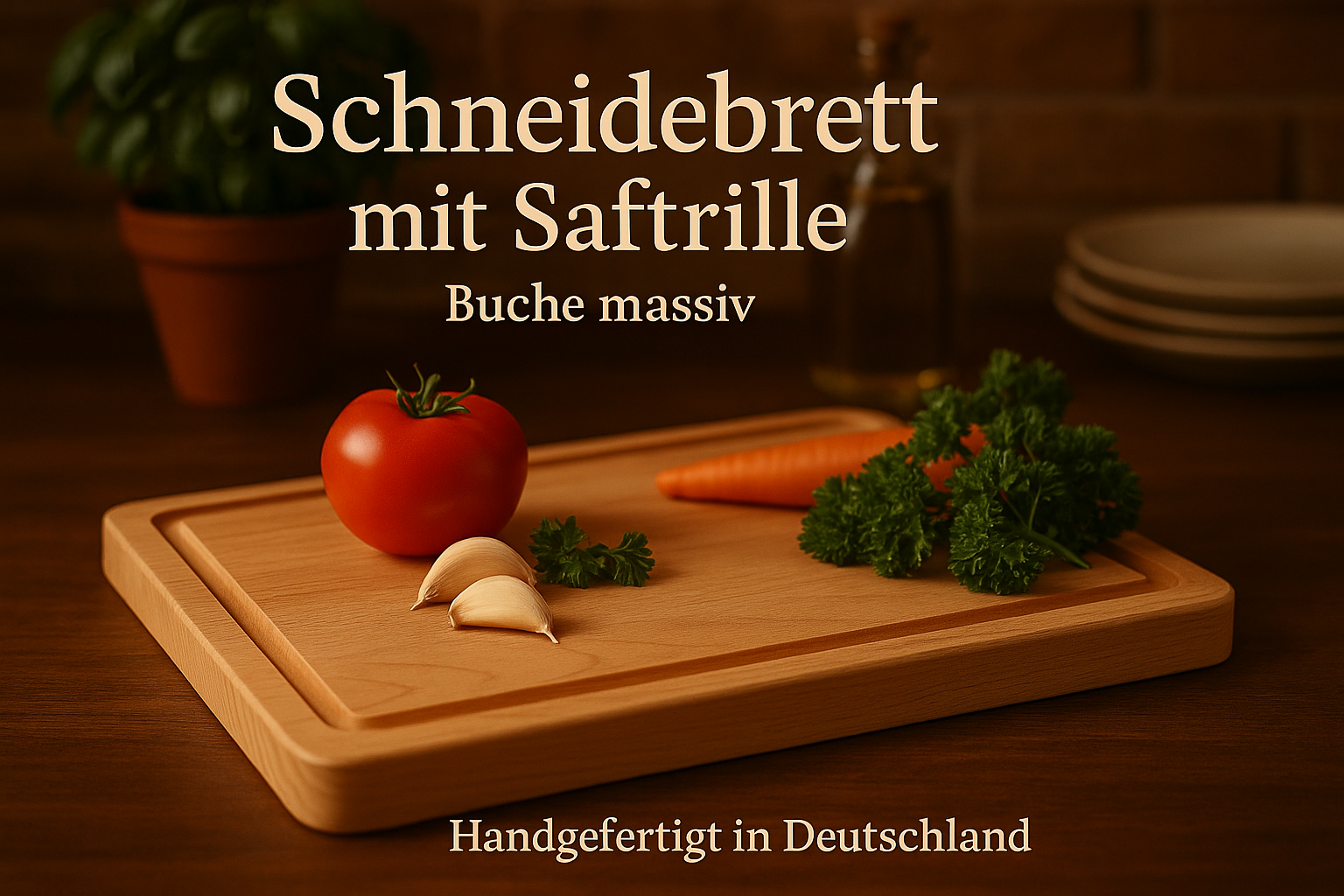 Marketing-Bild für Schneidebrett mit Saftrille