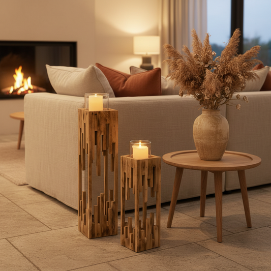 Windlichtsäulen Wohnzimmer
