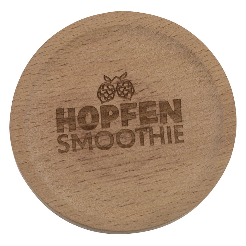 Untersetzer/Flaschenöffner mit Sprüchen aus Holz B8 × H1 × T8 cm