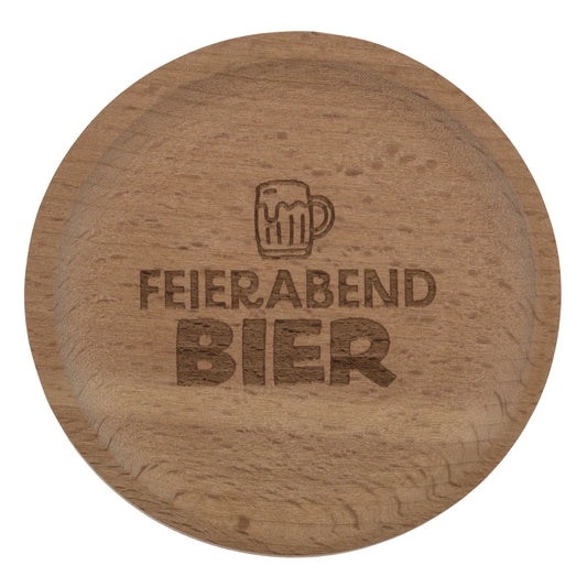Untersetzer/Flaschenöffner mit Sprüchen aus Holz B8 × H1 × T8 cm