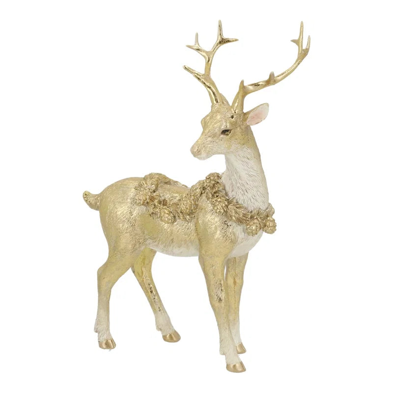 Hirsch aus Poly B25 × H34 × T9 cm | Farbe: Gold
