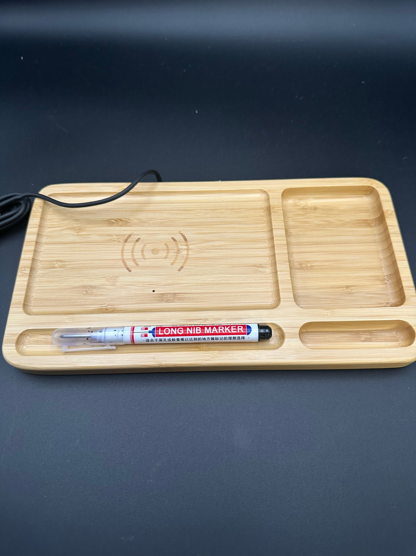 Bambus Desk Organizer mit 10 Wireless Charger