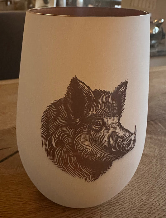 Windlicht Glas „Wildschwein“