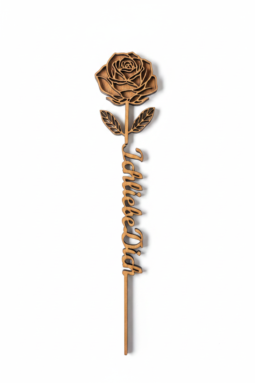3D Blume Rose Ich liebe Dich – freigestellt