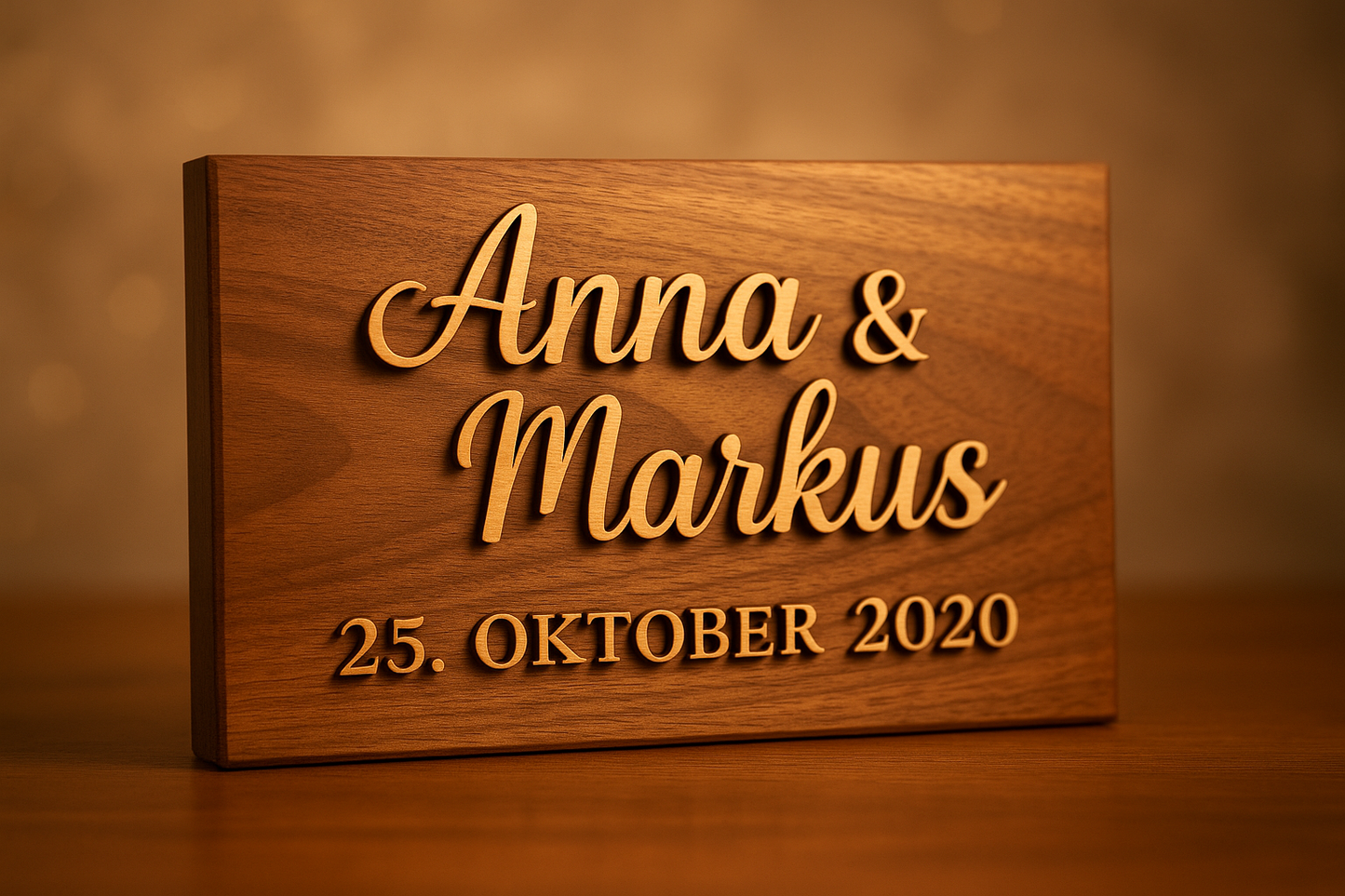 3D Hochzeits- oder Jahrestafel