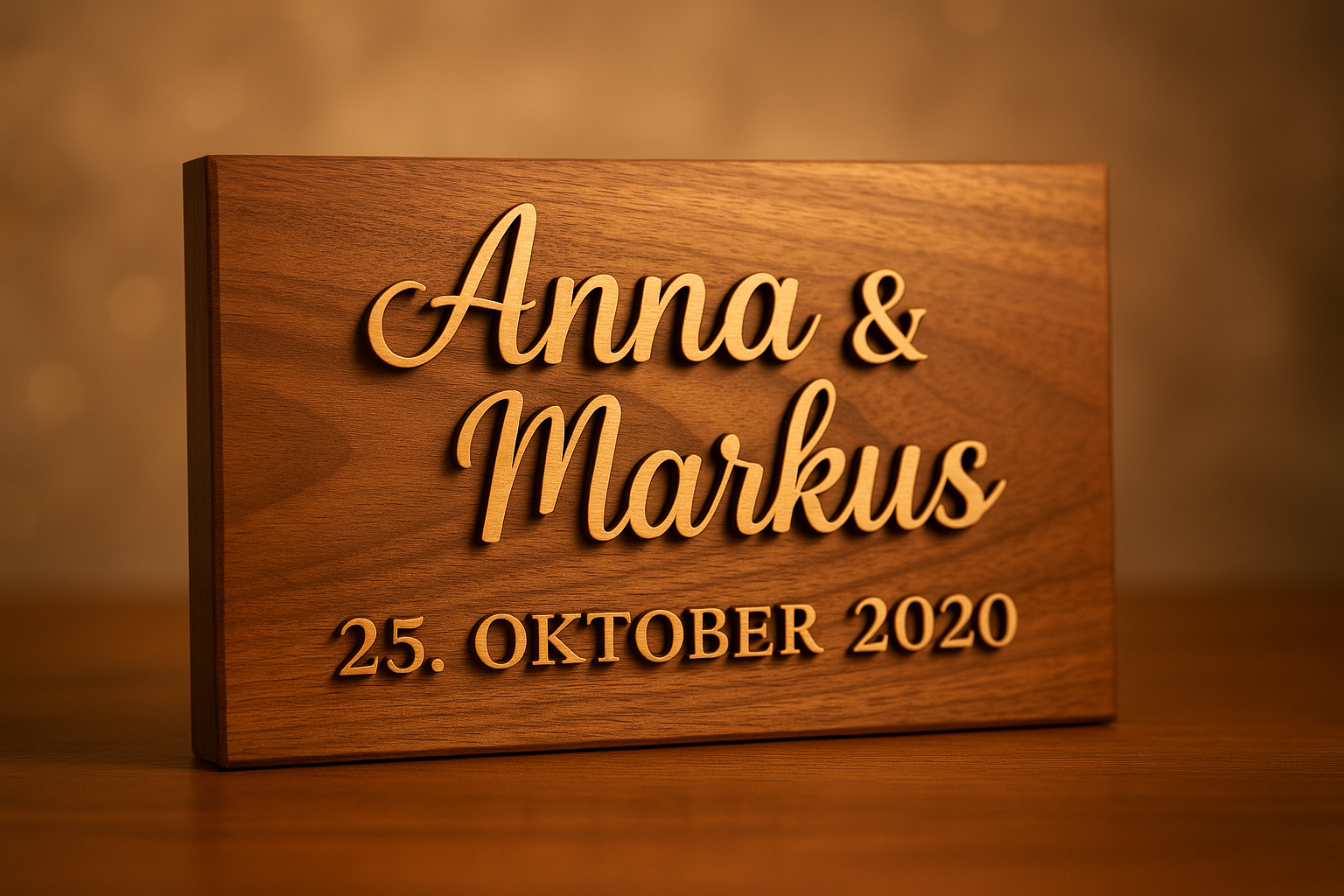 3D Hochzeits- oder Jahrestafel