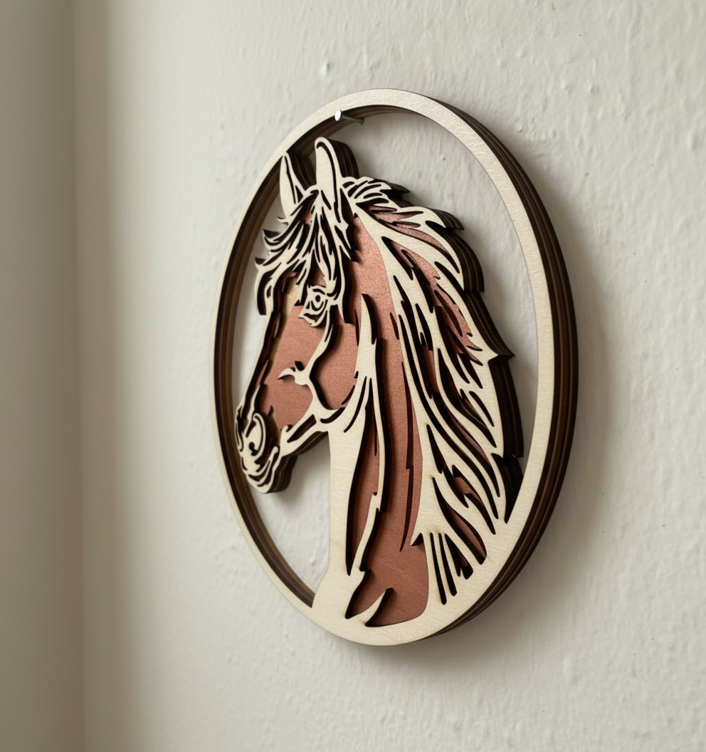 3D Wandbild Pferdekopf zweifarbig mehrteilig