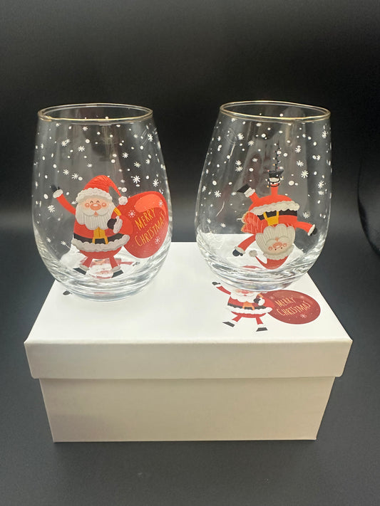 Weihnachtsmann Set mit 2 Gläsern