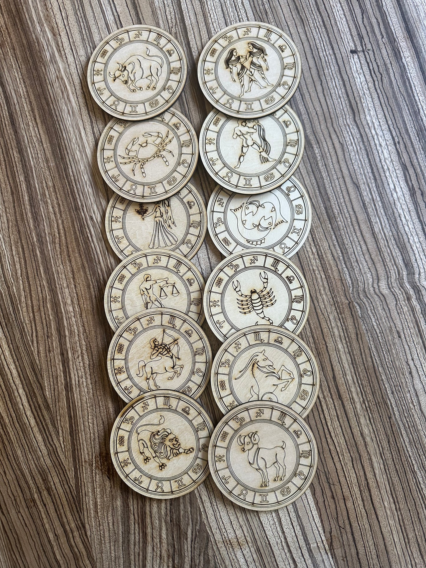 Sternzeichen Horoskop Untersetzer 100mm Durchmesser