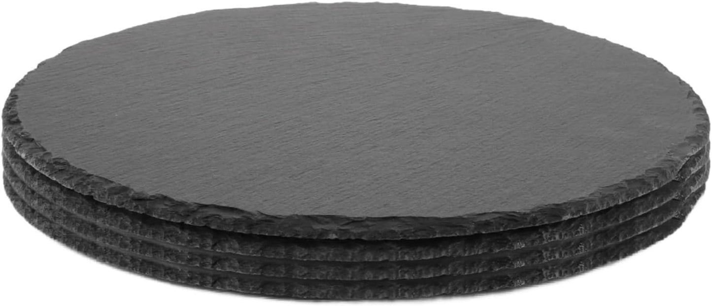 Schieferplatte Rund 25 cm – Servierplatte aus Naturschiefer mit Wunschmotiv