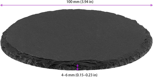Schiefer Untersetzer Rund 10cm – Schwarze Schieferplatte mit Wunschgravur