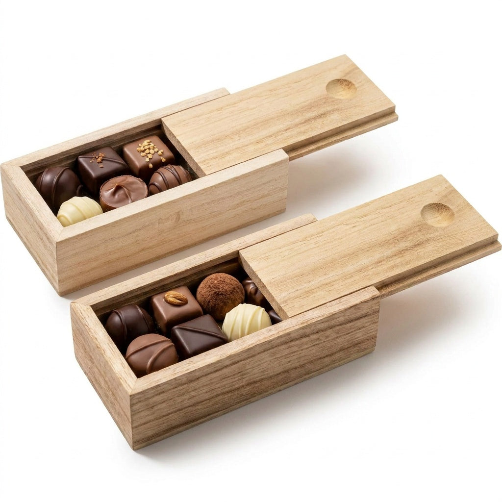 Holzkiste mit Schiebedeckel – Paulownia Massivholz | 11 × 5,8 × 3,6 cm