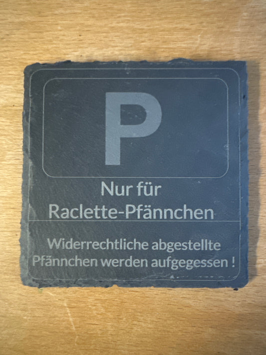 Raclette-Pfännchen Abstell Platz Schiefer 100x100mm
