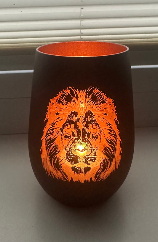 Windlicht Glas „Löwenmähne“