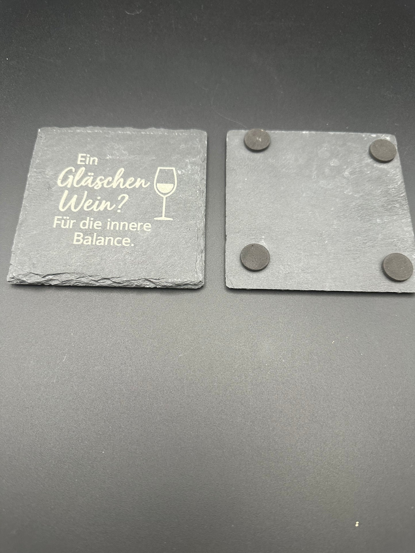 Schieferuntersetzer "Gläschen Wein"