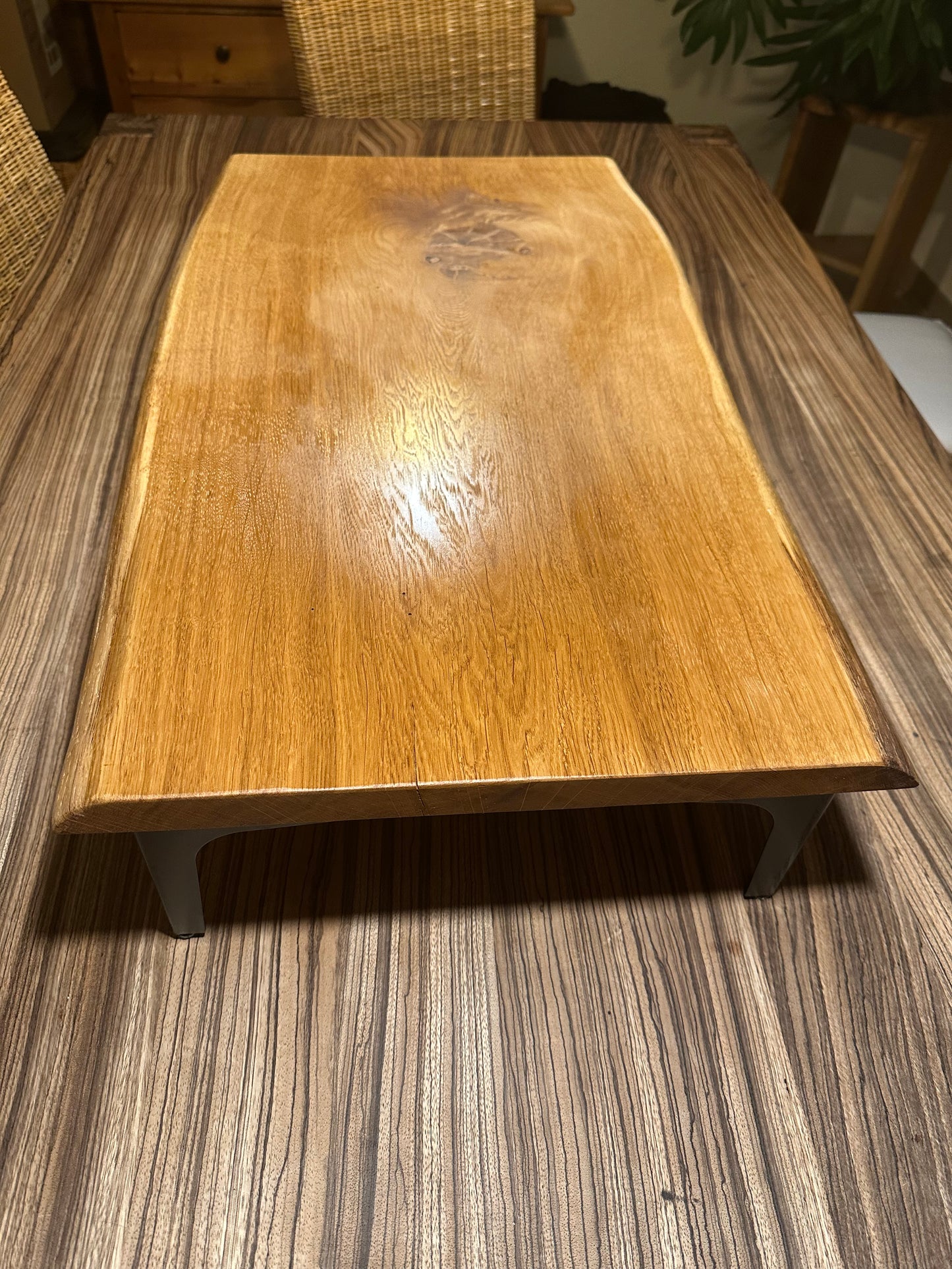 Raclette Board / Raclette Tisch massiv Eiche mit Waldkante / ohne Waldkante