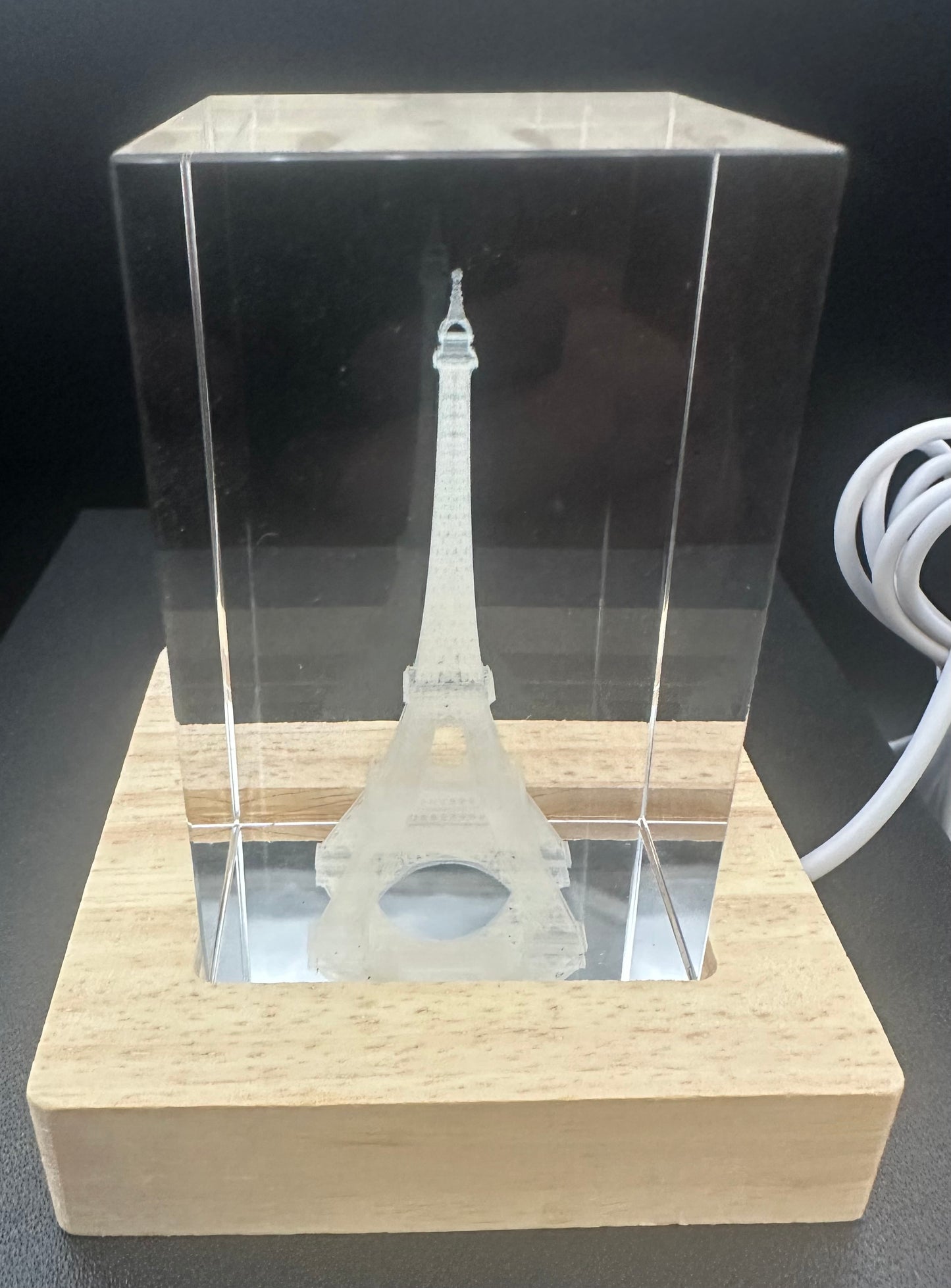 Eifelturm Paris im Kristallglas-Block – | 80 x 50 x 50 mm