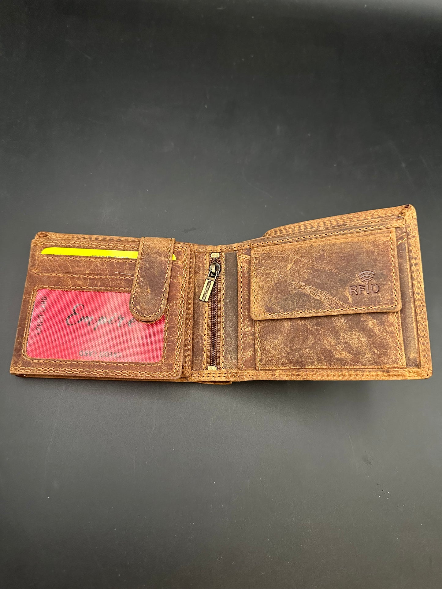 Geldörse Büffel echt LEDER incl. geprägtem Motiv Hirsch und RFID