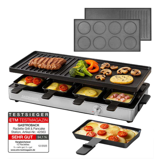 Raclette Grill & Pancake Station für 8 Personen | Grillen und Überbacken