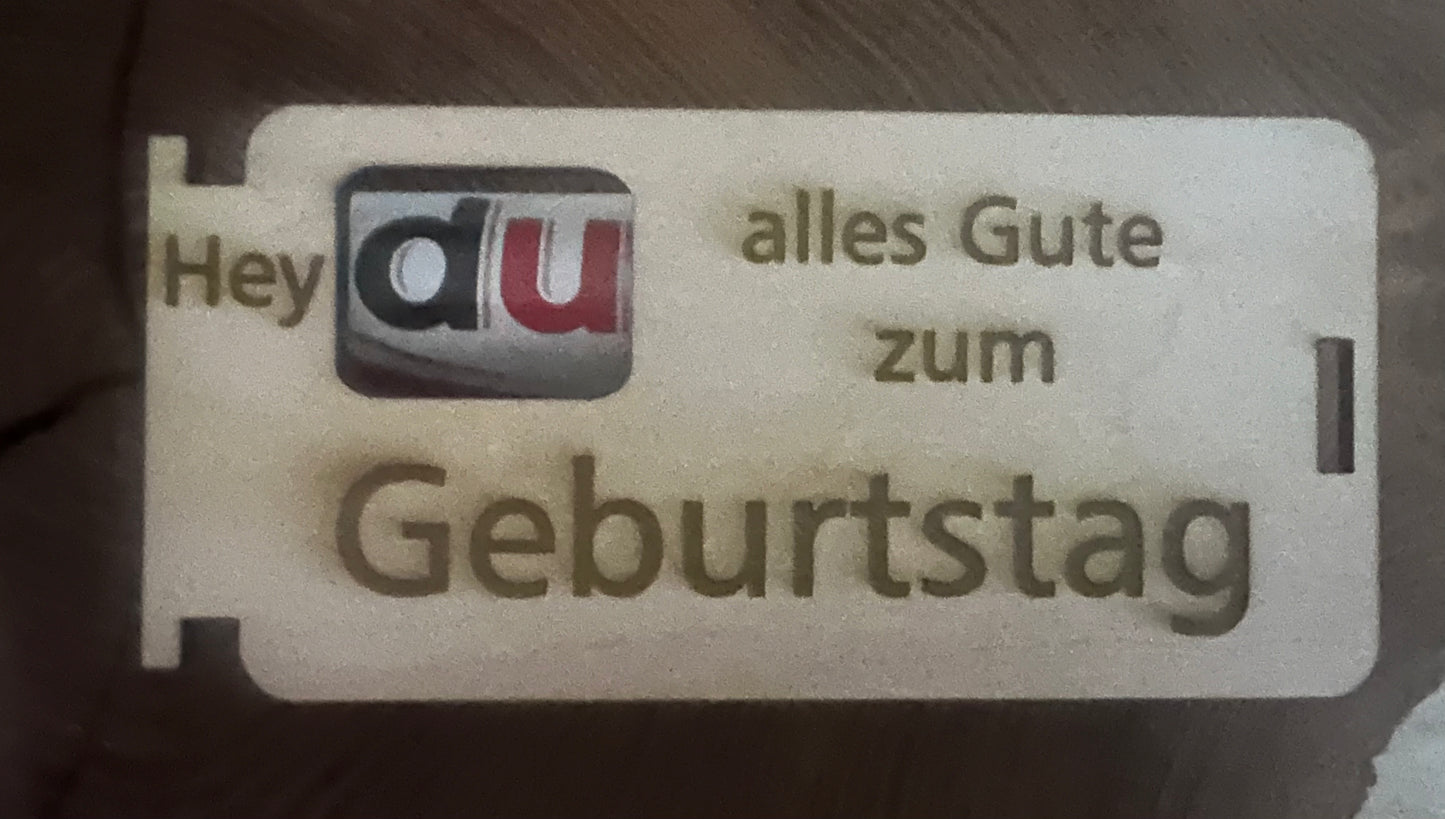 Duplo Box für 2 Duplos zum Geburtstag, 2 verschiedene Sprüche wählbar