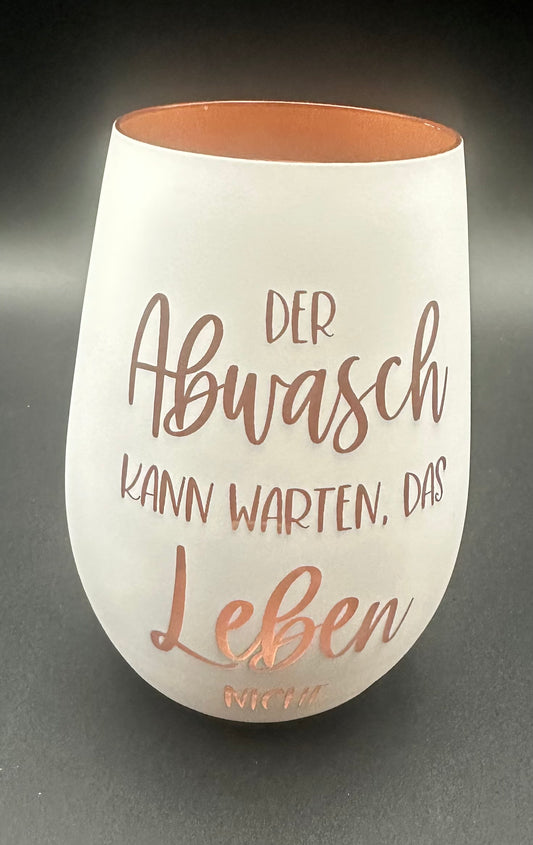 Stölzle Windlicht Glas „ABWASCH"