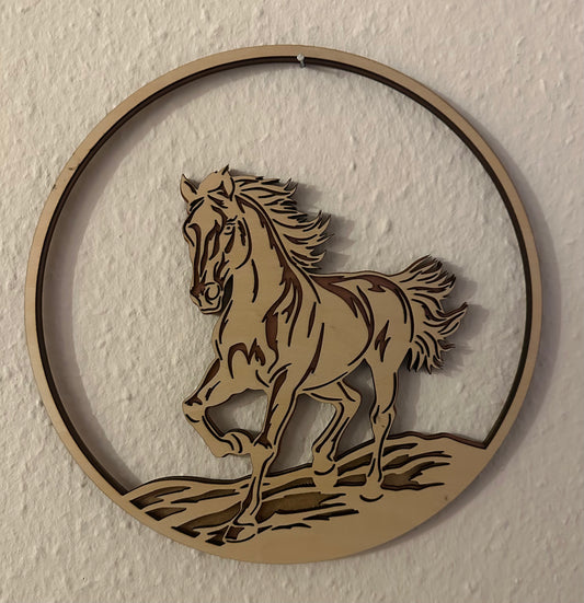 3D Wandbild Pferd in Action mehrlagig zwei Größen 200mm & 280mm