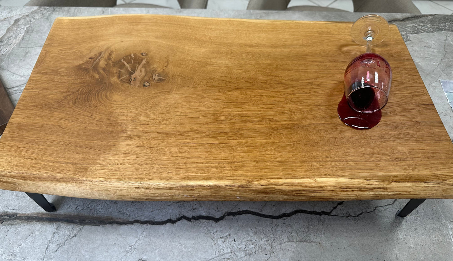 Raclette Board / Raclette Tisch massiv Eiche mit Waldkante / ohne Waldkante