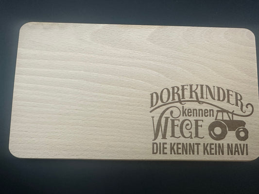 Vesper Brettchen Buche massiv 260x150mm Dorfliebe Motive