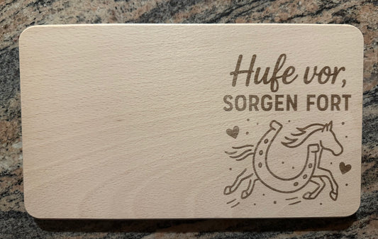 Vesper Brettchen Buche massiv 260x150mm Pferde Liebhaber geölt